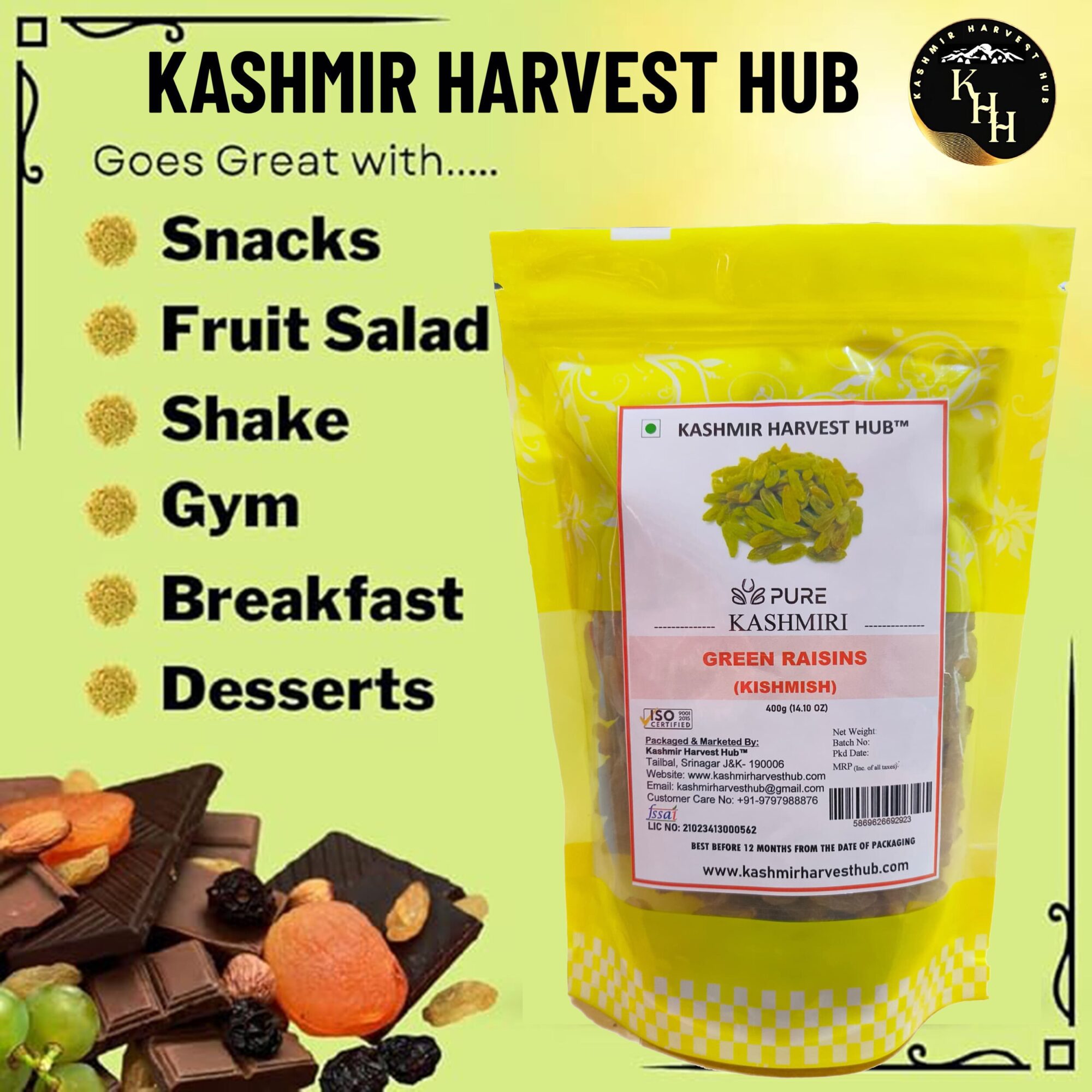 Pure Kashmiri Raisins (Green Kishmish) - Image 3